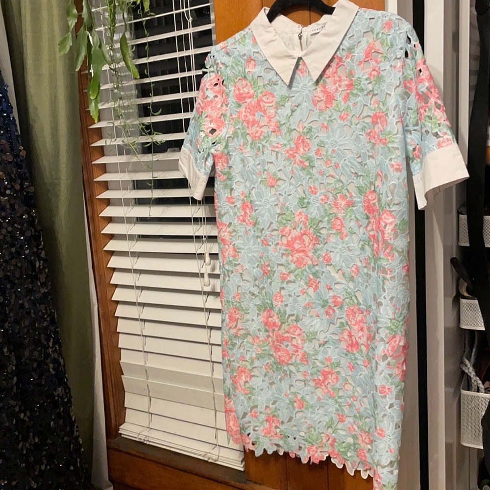 Collared lace overlay English factory dress size M